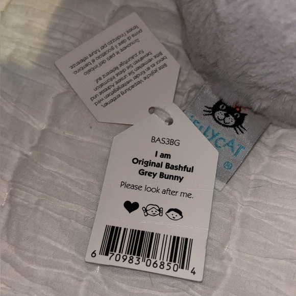 Jellycat Original Gray Bashful Bunny NWT - Picture 5 of 5